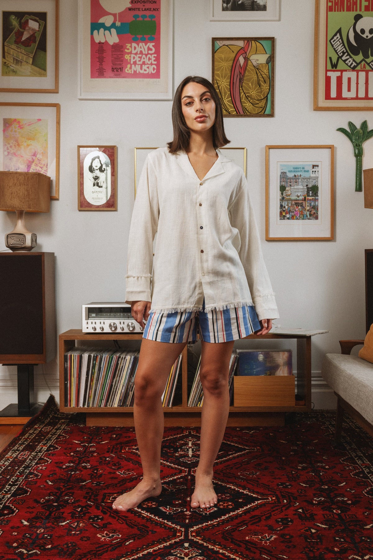 FRAYED AWAY LONG SLV SHIRT