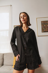 FRAYED AWAY LONG SLV SHIRT